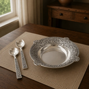 Concho Pattern Salad Bowl with Serving Set by Arthur Court Designs