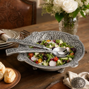 Concho Pattern Salad Bowl with Serving Set by Arthur Court Designs