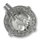 Concho Pattern Salad Bowl with Serving Set by Arthur Court Designs