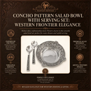 Concho Pattern Salad Bowl with Serving Set by Arthur Court Designs