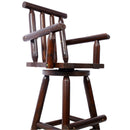 Rustic Bar Stool, Fir Wood Construction, Wide Armrest by HouseOfZazla