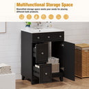 Transitional Style Bathroom Vanity Cabinet With Ceramic Sink by HouseOfZazla