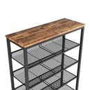 Industrial Shoe Rack with 4 Mesh Shelves