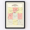 Vintage Map of Kendall County, Illinois 1903