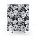 "Garden in Gray" Cloth Shower Curtain