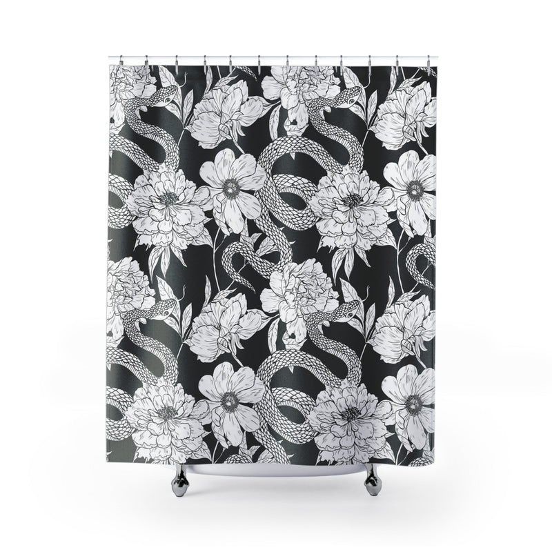"Garden in Gray" Cloth Shower Curtain
