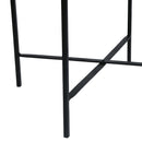 Modern Industrial Round End Table with Tray Top and Foldable Iron Legs - Natural by HouseOfZazla