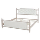 King Size Upholstered Platform Bed with Button Tufted Headboard by HouseOfZazla
