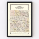 Vintage Map of Custer County, Nebraska 1904