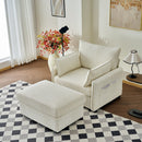 Comfy Oversized Chaise Lounge Chair With Ottoman And Storage by Unique Piece Furniture