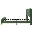 Queen Size Leather Bed Frame with Wingback Headboard & Footboard