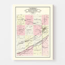 Vintage Map of Hall County, Nebraska 1904