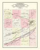 Vintage Map of Hall County, Nebraska 1904