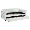 Fandango - Upholstered Twin Day Bed With Trundle - White by HouseOfZazla