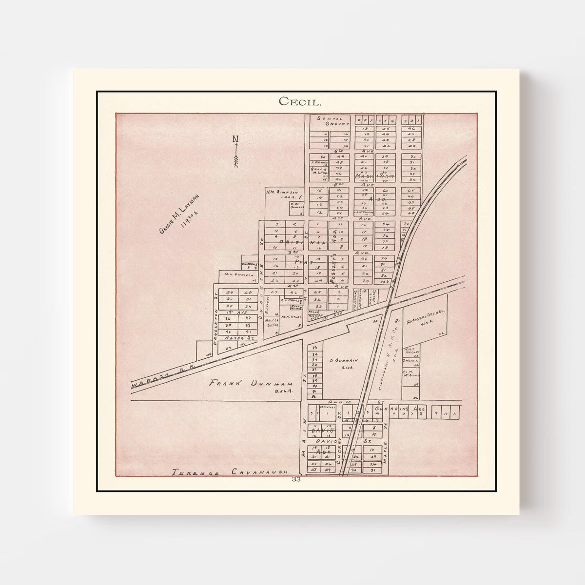 Vintage Map of Cecil, Ohio 1905, photo 4 of 5