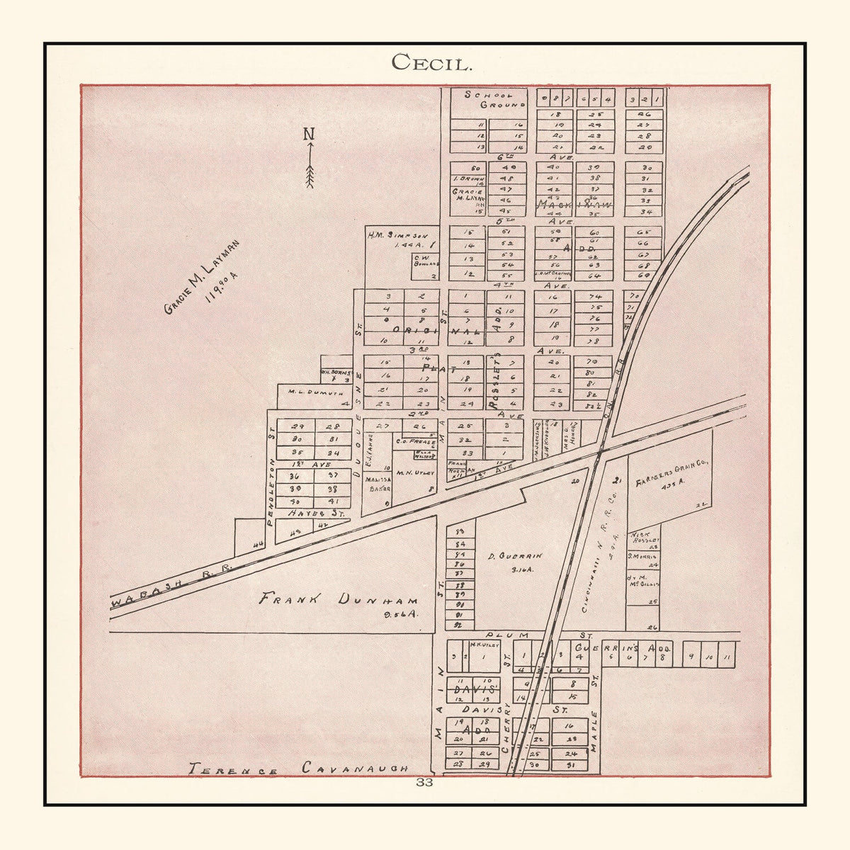 Vintage Map of Cecil, Ohio 1905, photo 5 of 5