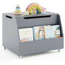 Wooden Mobile Toy Storage Organizer with Bookshelf and Lockable Wheels by LJGDeals