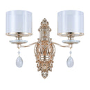 GobekUsa Modern Dual Cylinder 2-Light Gold Wall Sconce with Clear and Frosted Glass