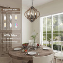 Farmhouse Chandeliers for Dining Room, 6-Light Rustic Light Fixture