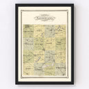Vintage Map of Walworth County, Wisconsin 1907