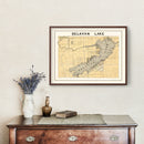 Vintage Map of Delavan Lake, Wisconsin 1907