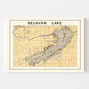 Vintage Map of Delavan Lake, Wisconsin 1907