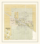 Vintage Map of Sharon, Wisconsin 1907