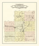 Vintage Map of Stark County, Illinois 1907