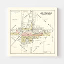 Vintage Map of Bradford, Illinois 1907
