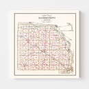 Vintage Map of Saunders County, Nebraska 1907