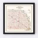 Vintage Map of Saunders County, Nebraska 1907