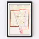 Vintage Map of Prague, Nebraska 1907