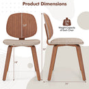 Wooden Dining Chair Set of 2 with Bentwood Frame and Padded Seat-Walnut by LJGDeals