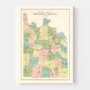 Vintage Map of Grayson County, Texas 1908