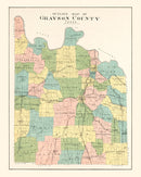 Vintage Map of Grayson County, Texas 1908
