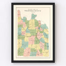 Vintage Map of Grayson County, Texas 1908