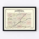 Vintage Map of Crawford County, Iowa 1908