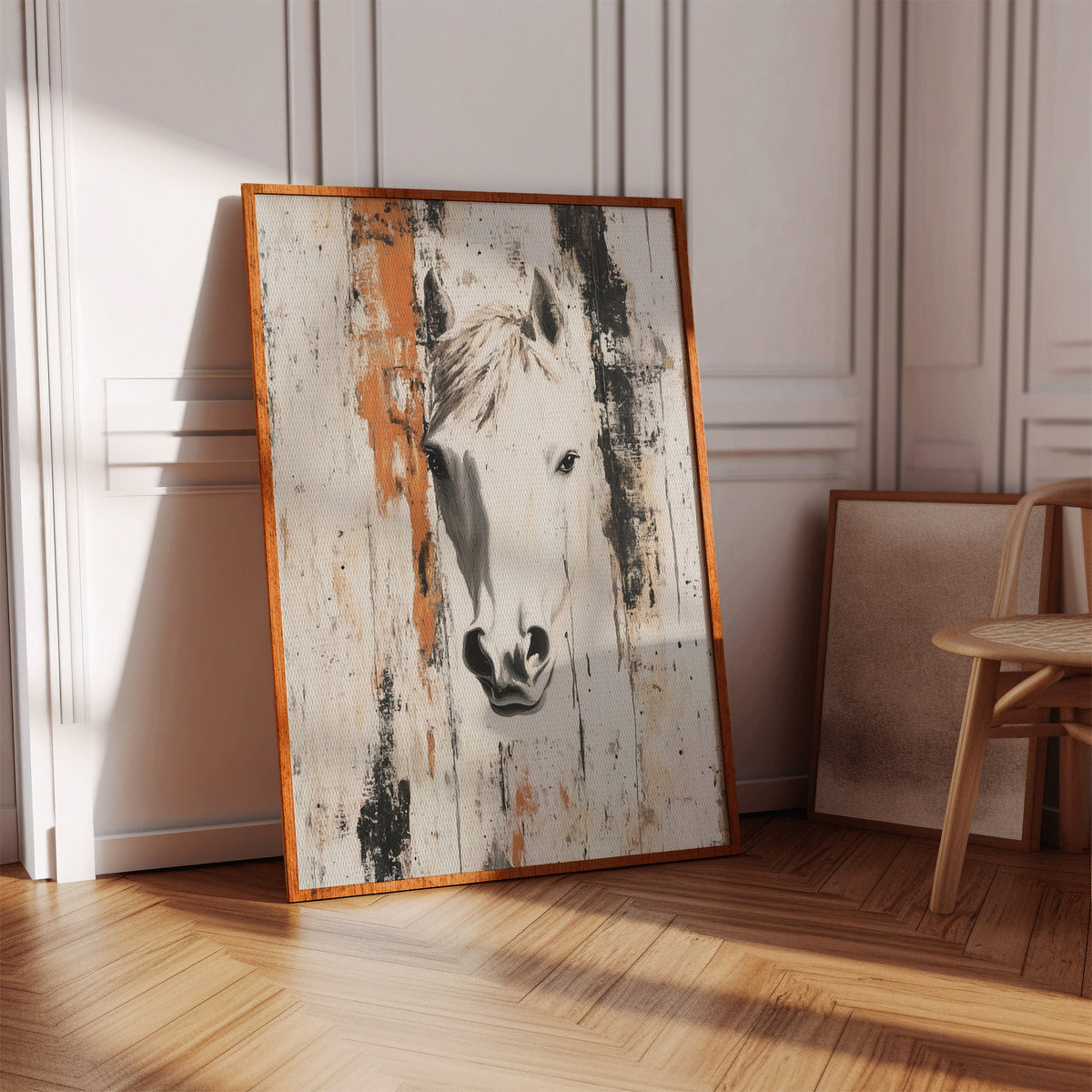White Horse Against Rustic Planks, photo 7 of 19