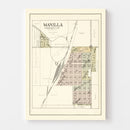 Vintage Map of Manilla, Iowa 1908
