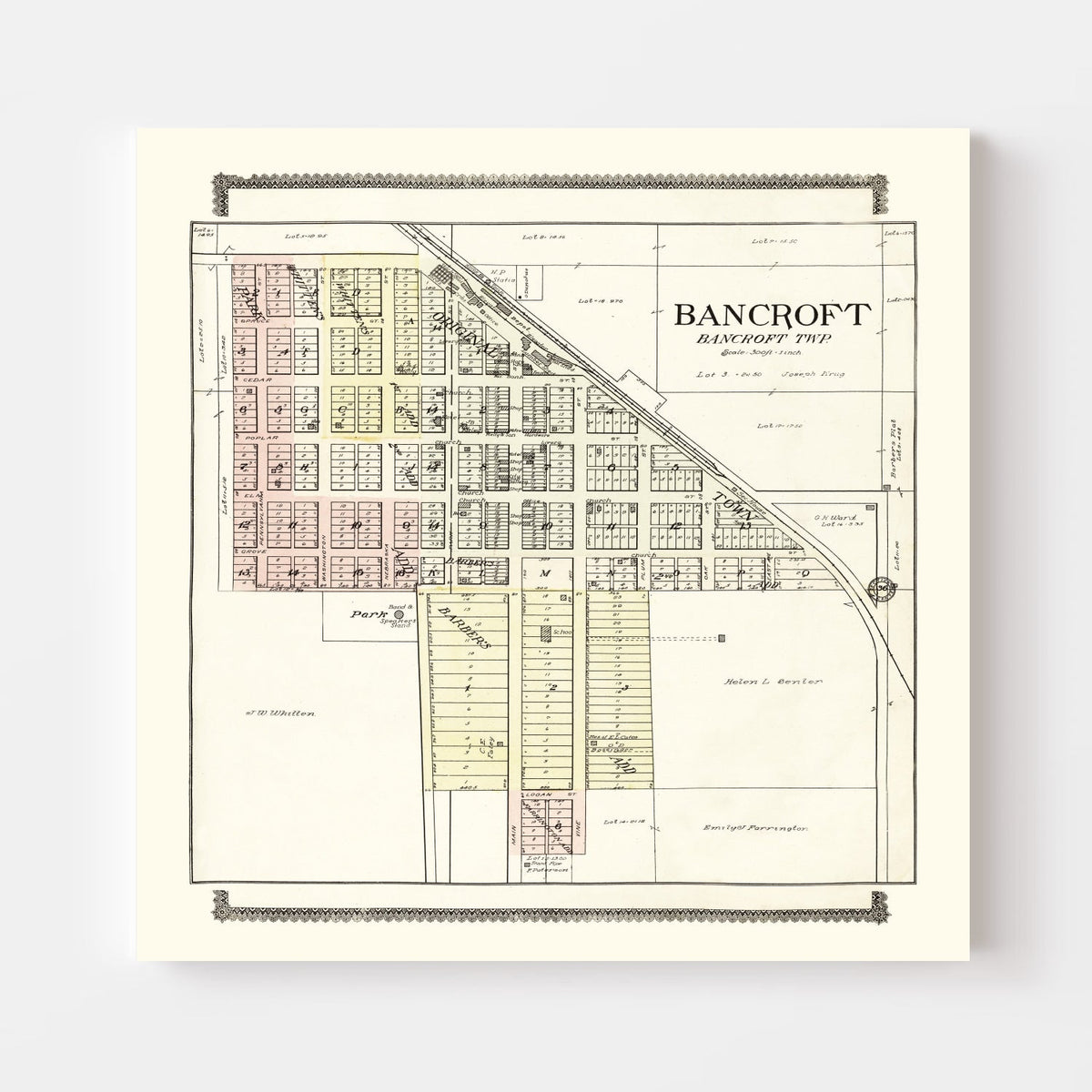 Vintage Map of Bancroft, Nebraska 1908, photo 4 of 5