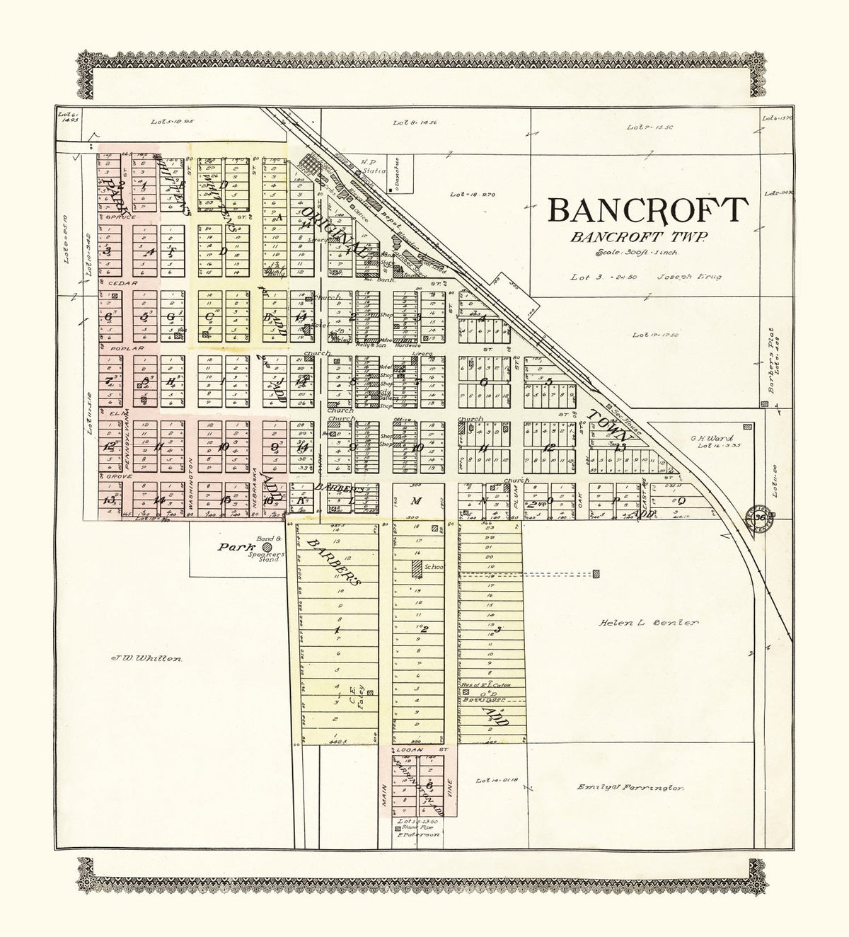 Vintage Map of Bancroft, Nebraska 1908, photo 5 of 5