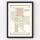 Vintage Map of Beemer, Nebraska 1908