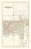Vintage Map of Seward, Nebraska 1908