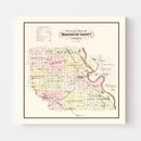 Vintage Map of Washington County, Nebraska 1908