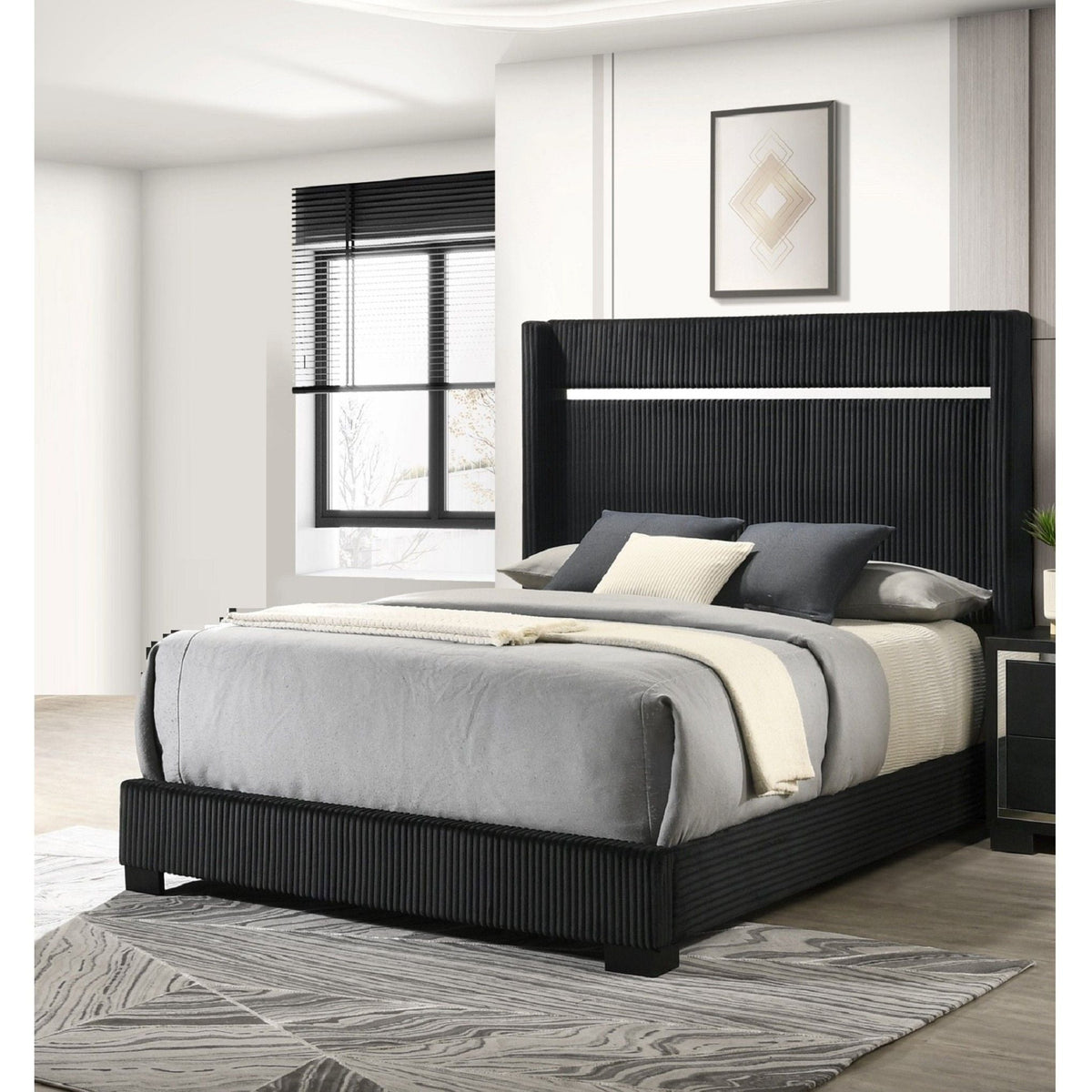 Contemporary Upholstered Bed, photo 2 of 6