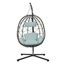 Egg Chair with Stand Indoor Outdoor Swing Chair Patio Wicker Hanging Egg Chair by HouseOfZazla