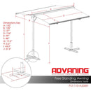 Advaning FS Series Freestanding Dual-Deploying Manual Retractable Awning [FS1110/1410] (SAK62975)