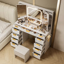 11-Drawer Makeup Vanity Desk with Tri-Fold Mirror