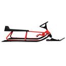 55.5 x 23.5 Inch Snow Sled with Steering Wheel and Double Brakes Pull Rope Slider by LJGDeals