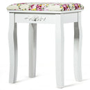 Vanity Wood Dressing Stool Padded Piano Seat with Rose Cushion by LJGDeals